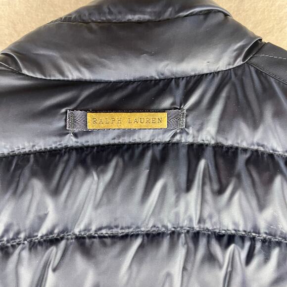 Ralph Lauren Sport Women 4 Duck Down Puffer Jacker Blue Quilt Buckle Collar Prep - Picture 10 of 13
